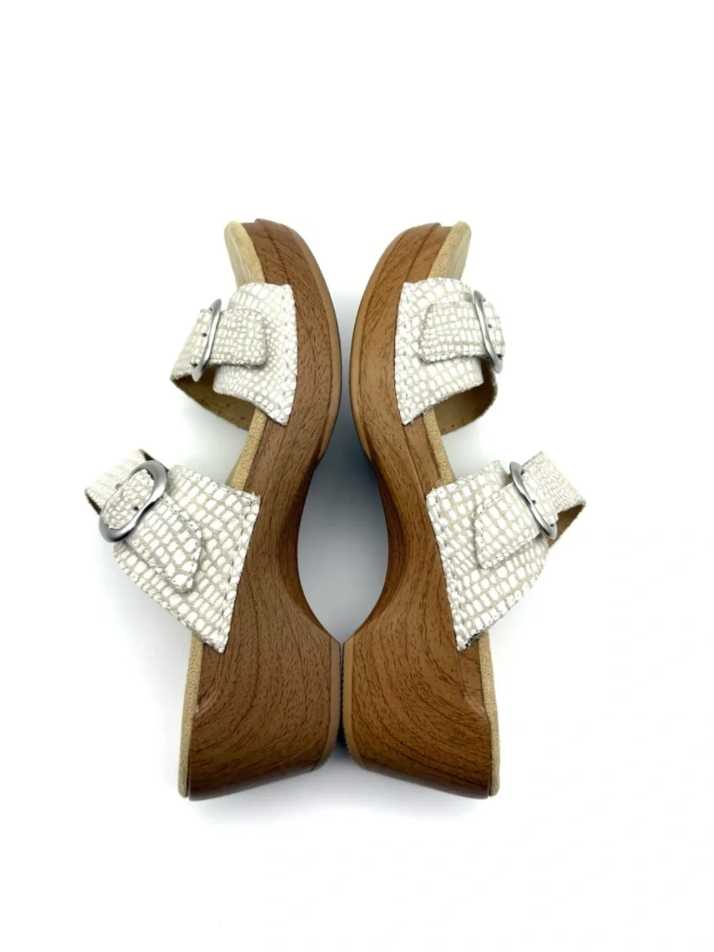 Dansko Sophie Buckle Sandal Clog White Croc EU 39 US 8.5-9